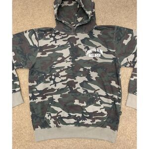 Death Row Records Hoodie Mens L Camo Crooks & Castles Pullover Graphic Hip Hop